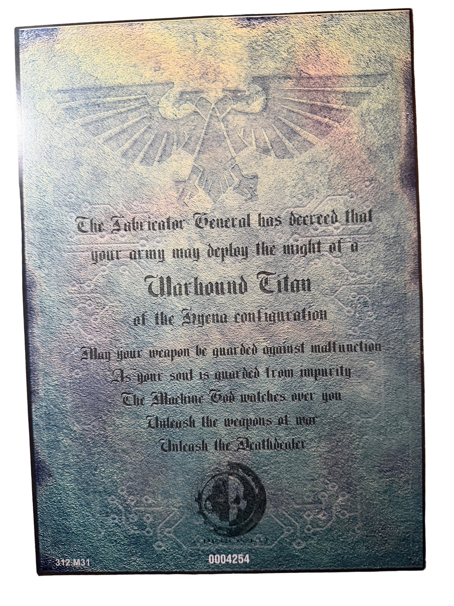 Warhammer 40K Forgeworld Warhound Titan Hyena with Certificate