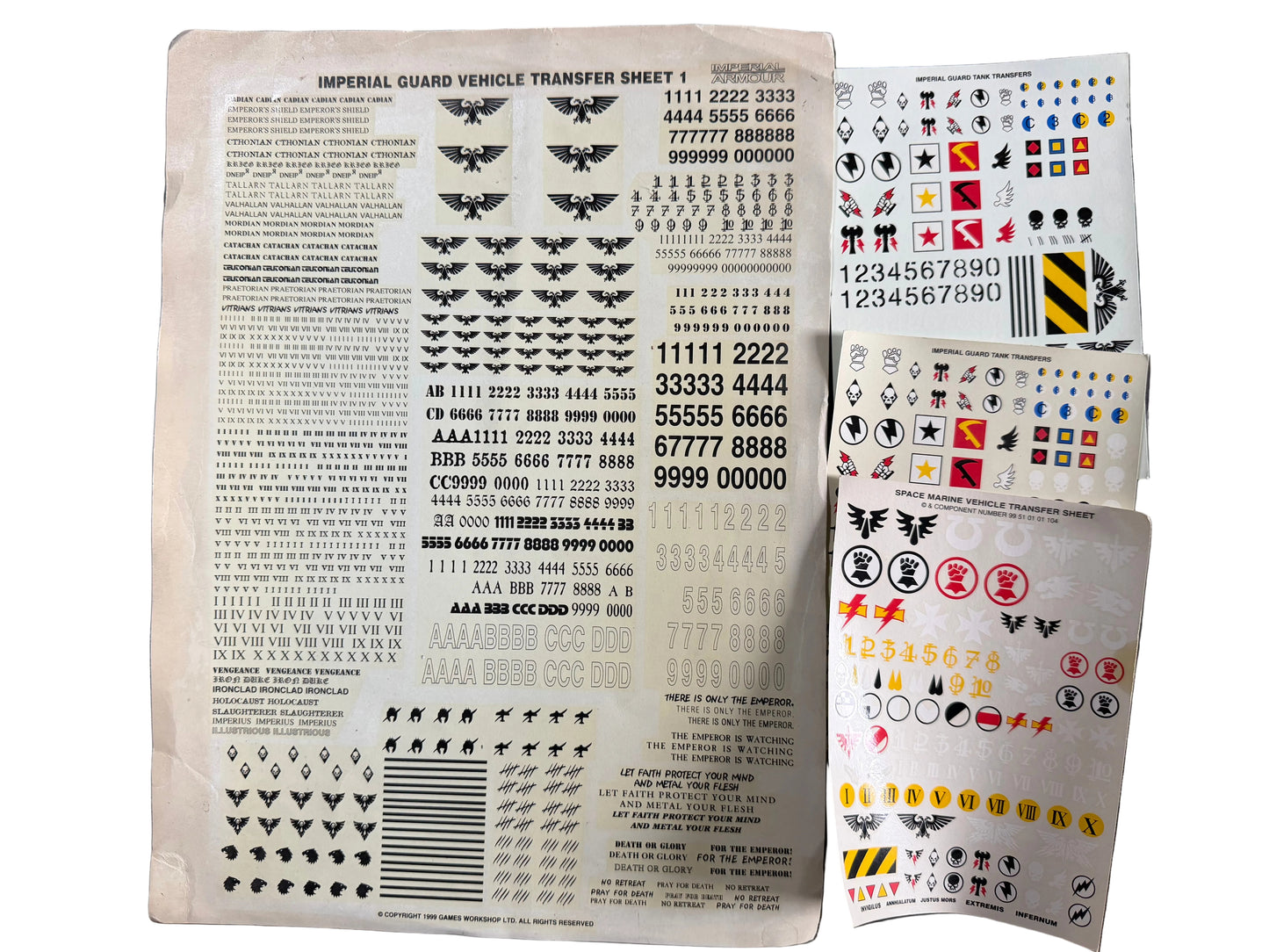 Warhammer 40K Vintage Decal Set Imperial Armour
