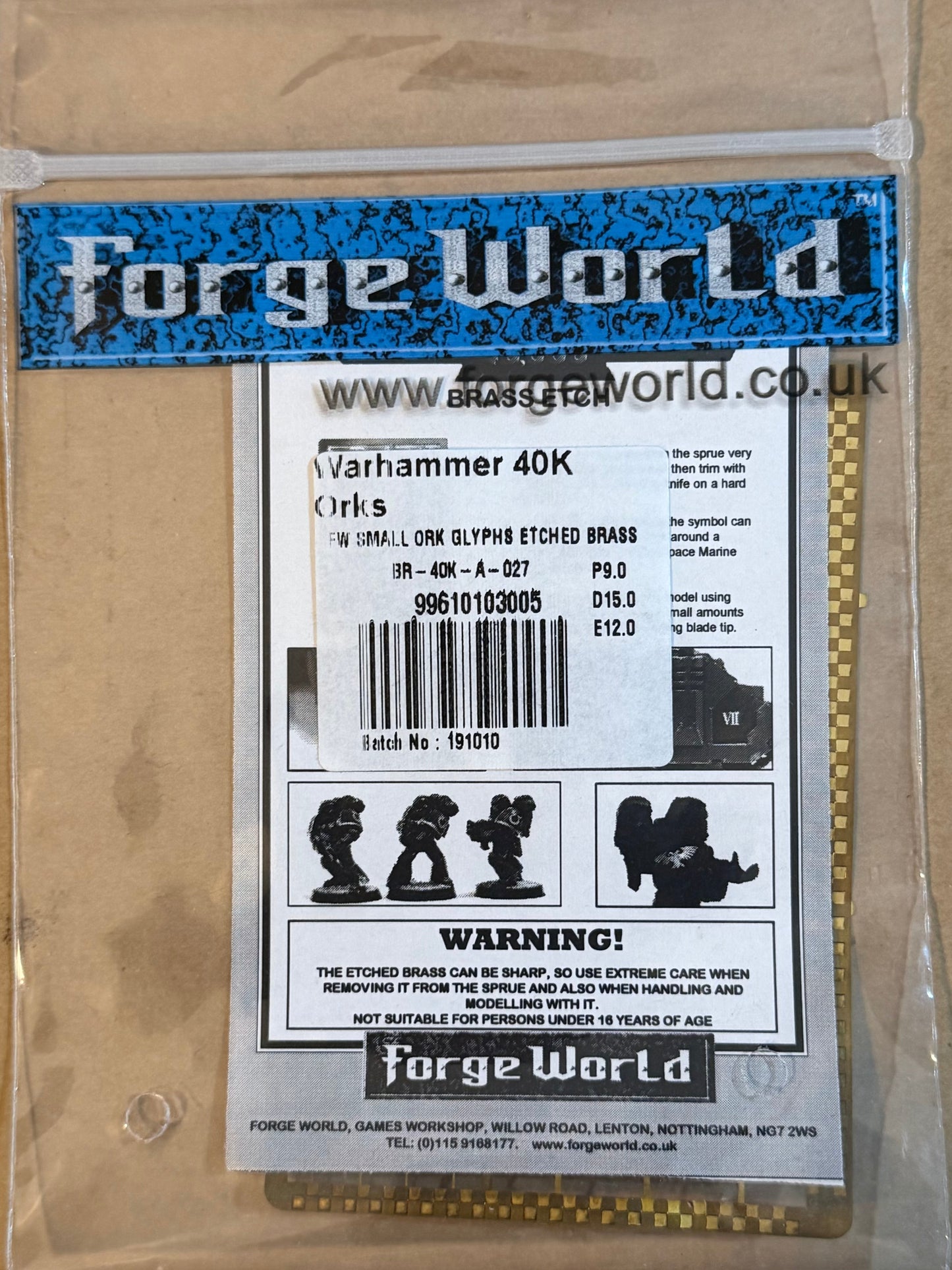 Warhammer 40K Forge World Ork Glyphs Etched Brass