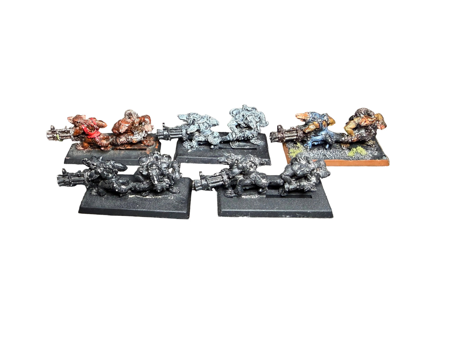 Warhammer Fantasy Old World Skaven Ratling Gun Team x 5