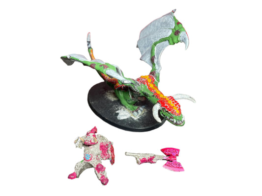 Warhammer Fantasy Old World Orcs and Goblins Warboss on Wyvern